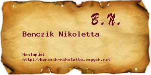 Benczik Nikoletta névjegykártya